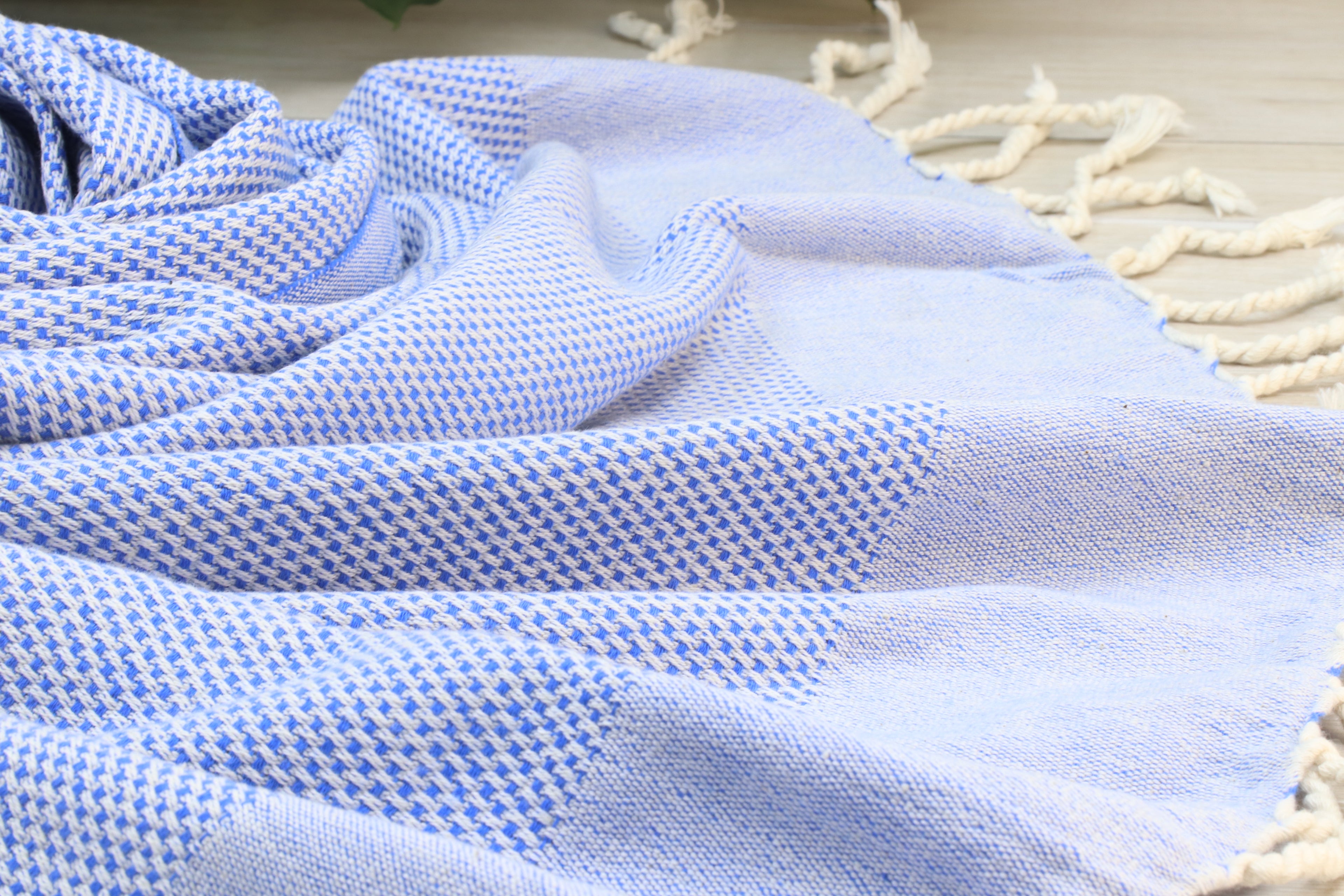 Personalized Blue Turkish Towel – Lightweight Cotton Peshtemal, Personalized Gift, Bridesmaid or Spa Towel