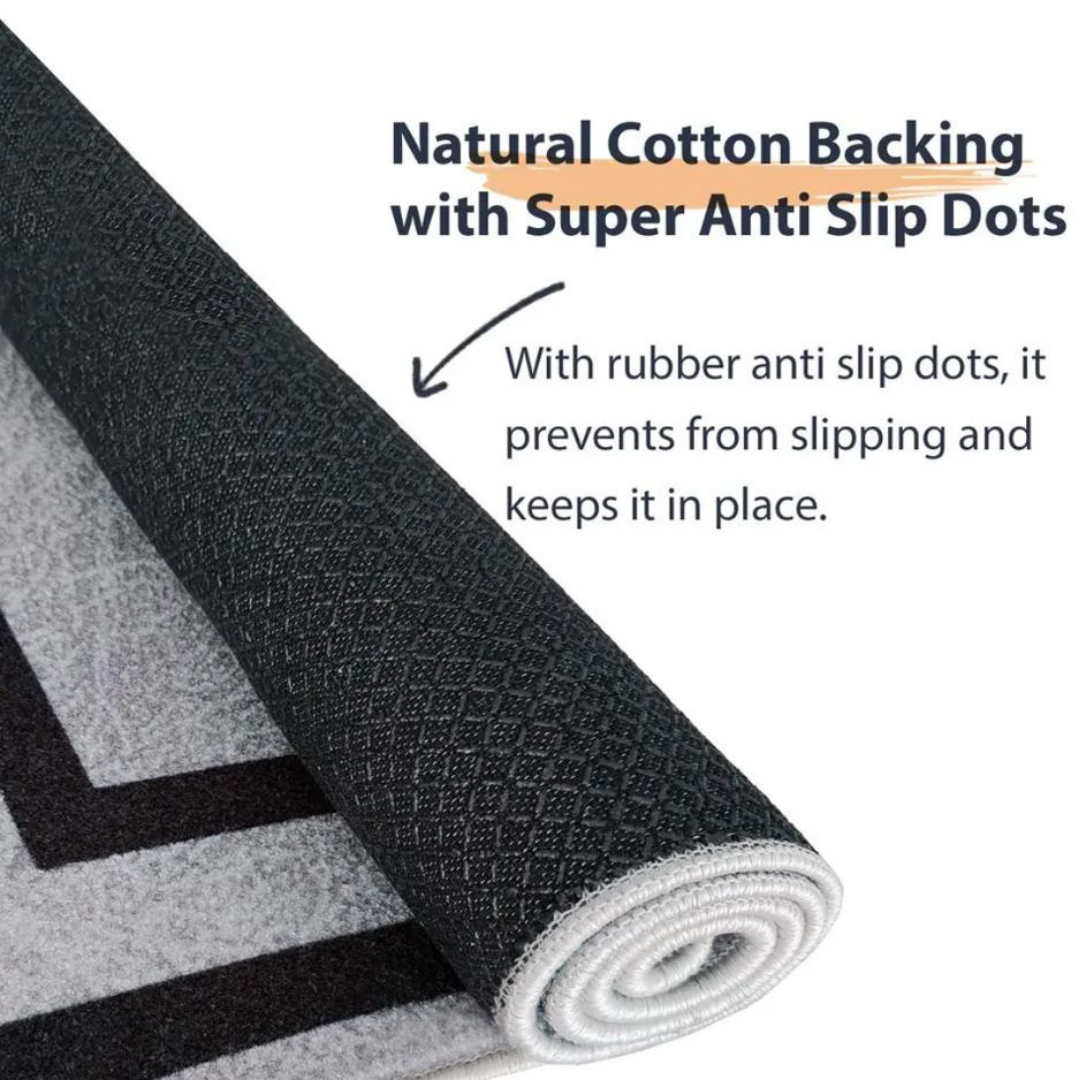Trippy Art Rug – Surreal Black and White Printed Carpet, Optical Illusion Modern Area Rug for Living Room and Office Decor