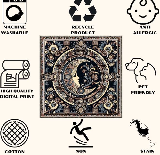 Green Keep Off Rug – Modern Printed Area Carpet for Living Room, Trendy Statement Floor Mat, Home Decor Gift