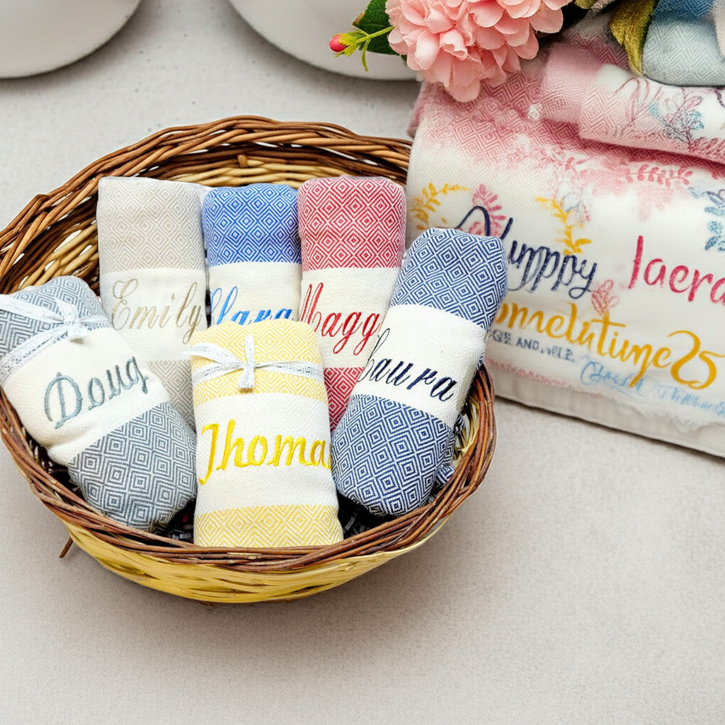 Personalized Bridesmaid Towel – Custom Embroidered Spa Gift, Wedding Party Favor, Bachelorette Personalized Gifts for Women