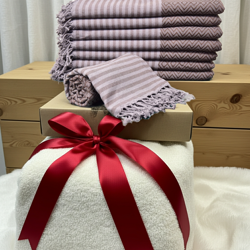 Brown Chevron Turkish Towel – Personalized Embroidered Gift, Bridesmaid Spa Favor, Handmade Cotton Bath & Beach Towel, Custom Name Gift for Her