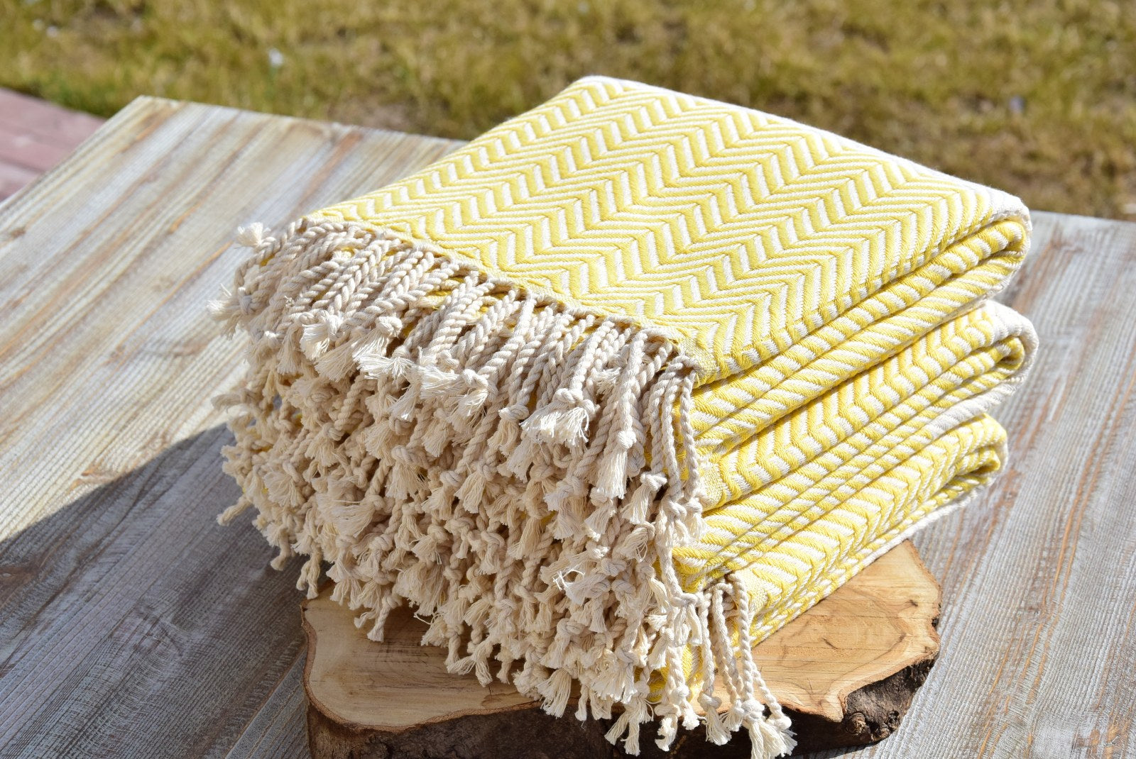 Yellow Turkish Towel – Handmade Cotton Chevron Towel, Lightweight Bath & Spa Towel, Personalized Gift for Her, Bridesmaid or Summer Home Decor