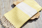 Yellow Turkish Towel – Handmade Cotton Chevron Towel, Lightweight Bath & Spa Towel, Personalized Gift for Her, Bridesmaid or Summer Home Decor