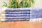 Blue Paisley Turkish Towel – Soft Cotton Peshtemal, Lightweight Spa & Travel Towel, Personalized Gift for Her”