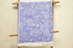 Blue Paisley Turkish Towel – Soft Cotton Peshtemal, Lightweight Spa & Travel Towel, Personalized Gift for Her”