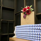 Classic Blue Striped Turkish Towel – Personalized Embroidered Gift for Her, Bridesmaid or Bachelorette Party Favor, Handmade Cotton Bath & Spa Towel