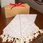 White Sun Pattern Turkish Towel – Luxury Cotton Bath & Spa Towel, Personalized Gift for Her, Elegant Home Décor or Bridesmaid Gift Idea