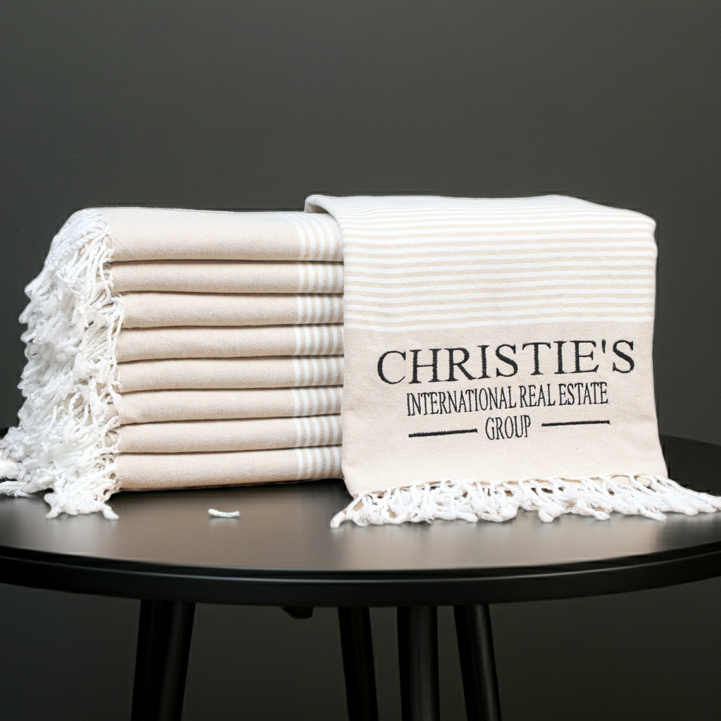 Personalized Turkish Towel – Custom Name Embroidered Peshtemal