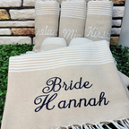 Personalized Turkish Towel – Custom Name Embroidered Peshtemal