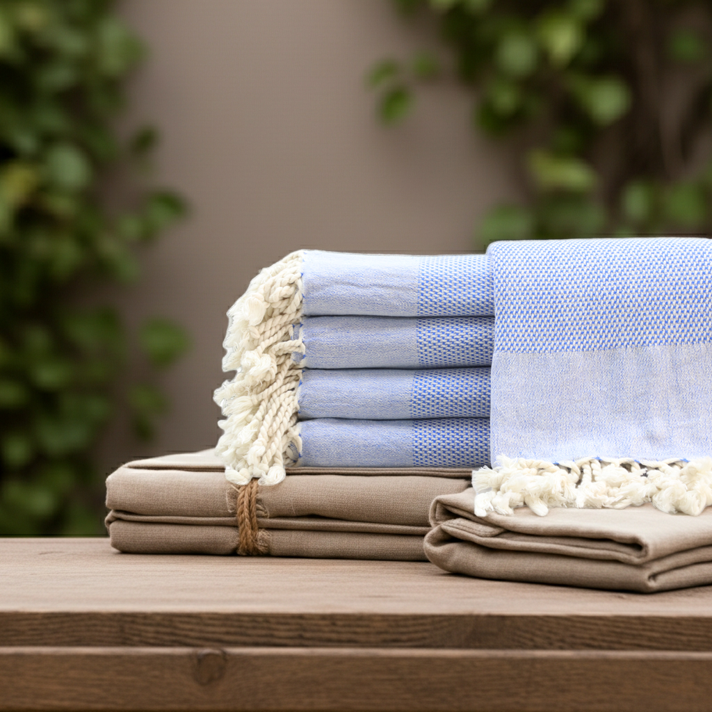 Personalized Blue Turkish Towel – Lightweight Cotton Peshtemal, Personalized Gift, Bridesmaid or Spa Towel