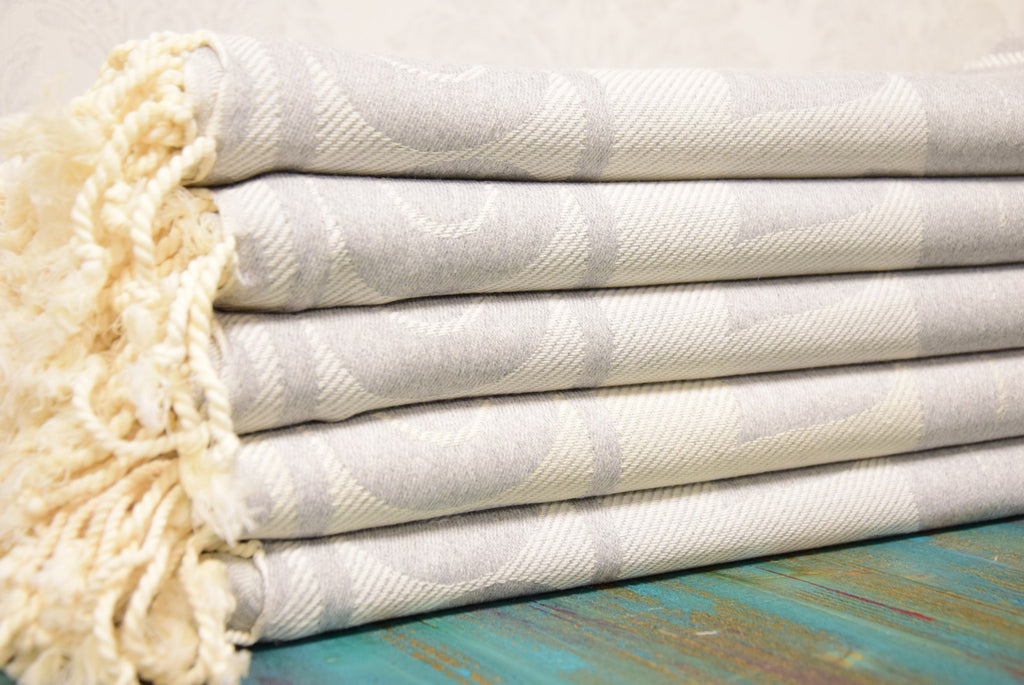 White Sun Pattern Turkish Towel – Luxury Cotton Bath & Spa Towel, Personalized Gift for Her, Elegant Home Décor or Bridesmaid Gift Idea