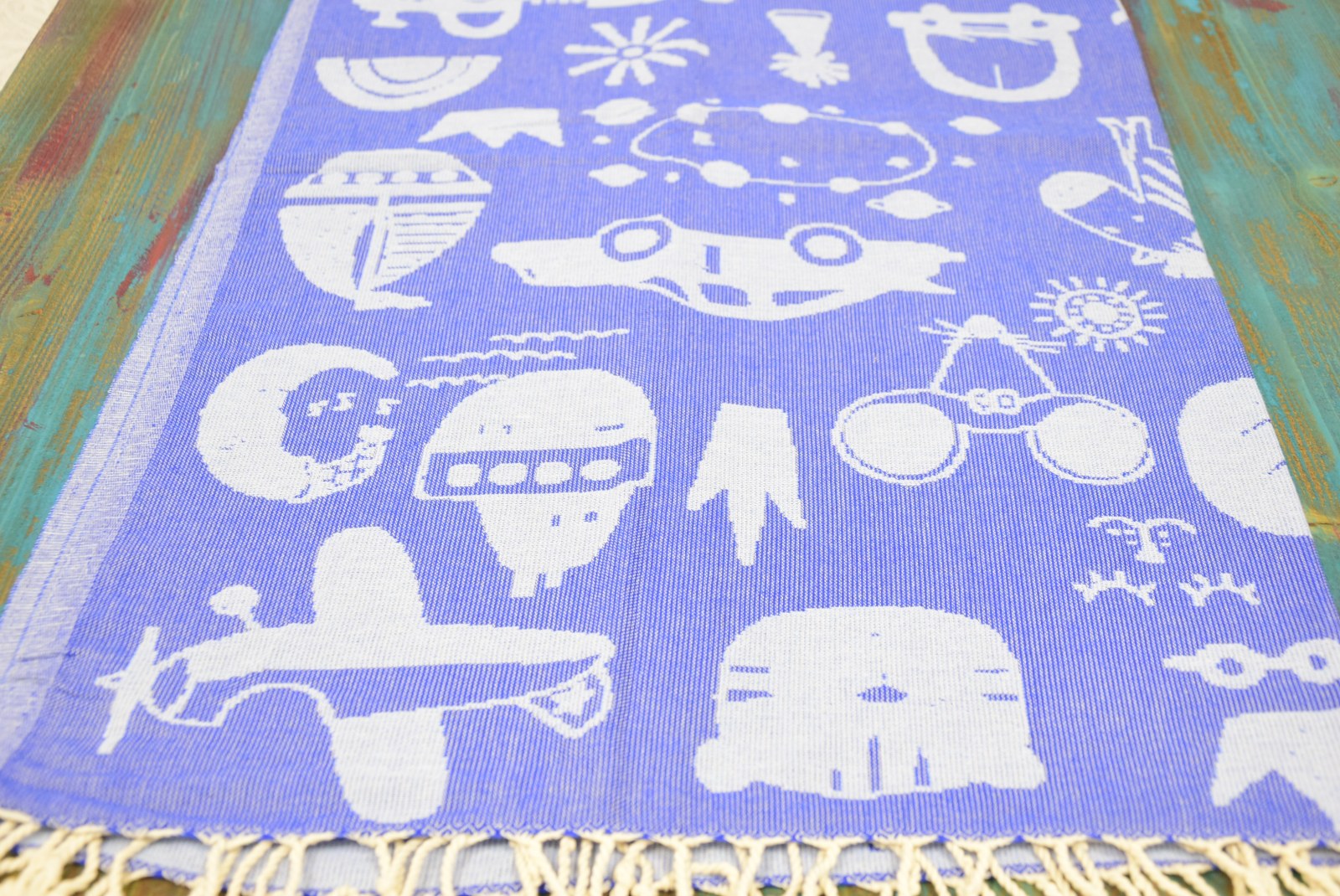 Blue Patterned Turkish Towel – Personalized Embroidered Gift for Her, Custom Cotton Bath & Spa Towel, Unique Bridesmaid or Home Gift