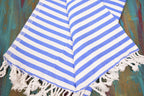Classic Blue Striped Turkish Towel – Personalized Embroidered Gift for Her, Bridesmaid or Bachelorette Party Favor, Handmade Cotton Bath & Spa Towel