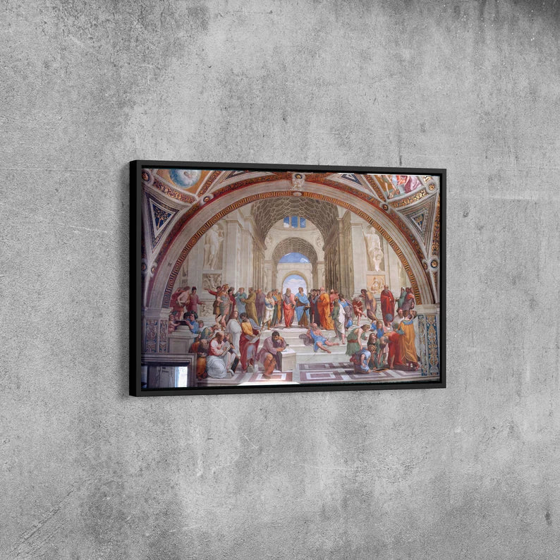 The School of Athens Canvas Wall Art – Renaissance Painting Print by Raphael for Classic Home Decor
