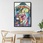 Keith Haring Style Pop Art Canvas | Red & Black Modern Abstract Dancers Print