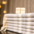 Gray Striped Turkish Towel – Handmade Cotton Bath & Spa Towel, Personalized Gift for Her, Bridesmaid Gift, Modern Home Decor Accent