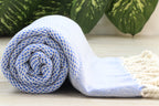 Personalized Blue Turkish Towel – Lightweight Cotton Peshtemal, Personalized Gift, Bridesmaid or Spa Towel