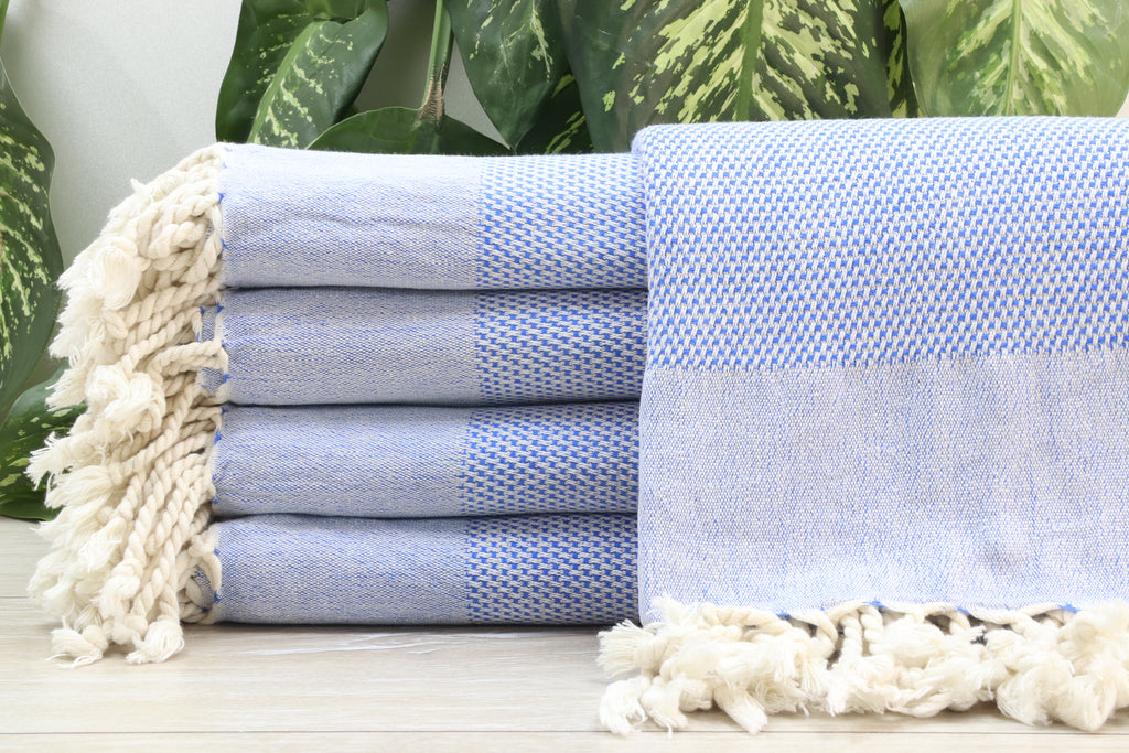 Personalized Blue Turkish Towel – Lightweight Cotton Peshtemal, Personalized Gift, Bridesmaid or Spa Towel