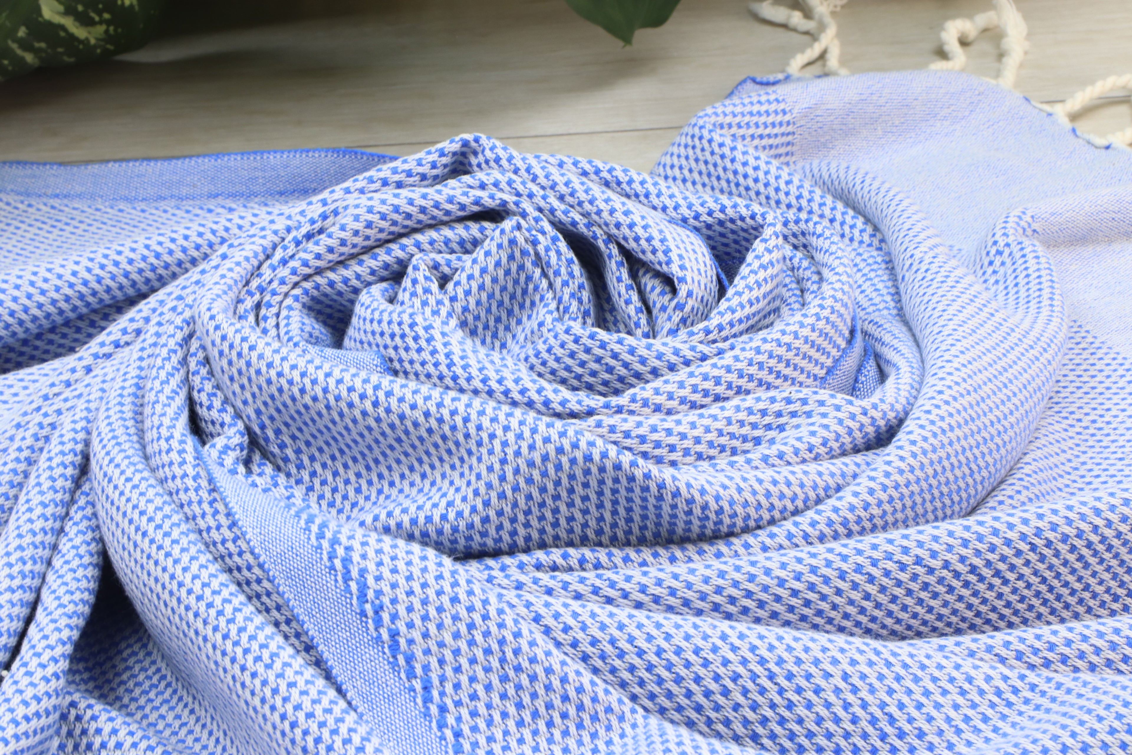 Personalized Blue Turkish Towel – Lightweight Cotton Peshtemal, Personalized Gift, Bridesmaid or Spa Towel