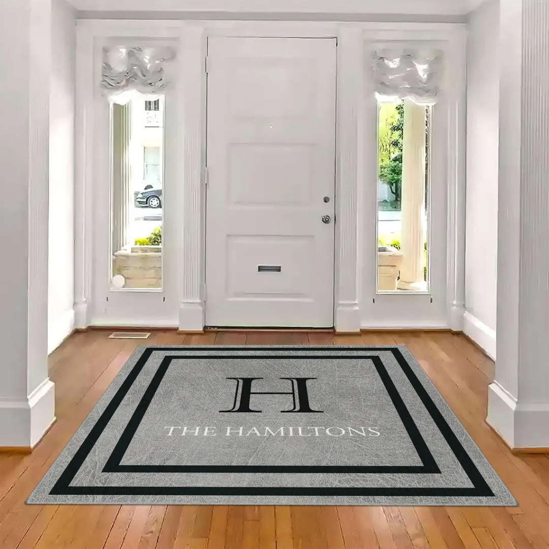 Custom Family Rug – Personalized Area Rug with Family Name, Custom Printed Carpet, Unique Home Decor Gift