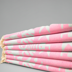 Pink Kids Turkish Towel – Cute Animal & Car Pattern, Personalized Gift for Children, Soft Cotton Bath or Beach Towel, Custom Embroidered Baby Gift