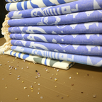 Blue Patterned Turkish Towel – Personalized Embroidered Gift for Her, Custom Cotton Bath & Spa Towel, Unique Bridesmaid or Home Gift