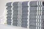 Colorful Turkish Cotton Towel Set – Handwoven Peshtemal with Stripes, Soft and Quick Dry Bath or Beach Towels