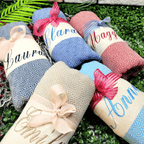 Custom Name Turkish Towels – Personalized Gift for Her, Bridesmaid or Bachelorette Party Favor