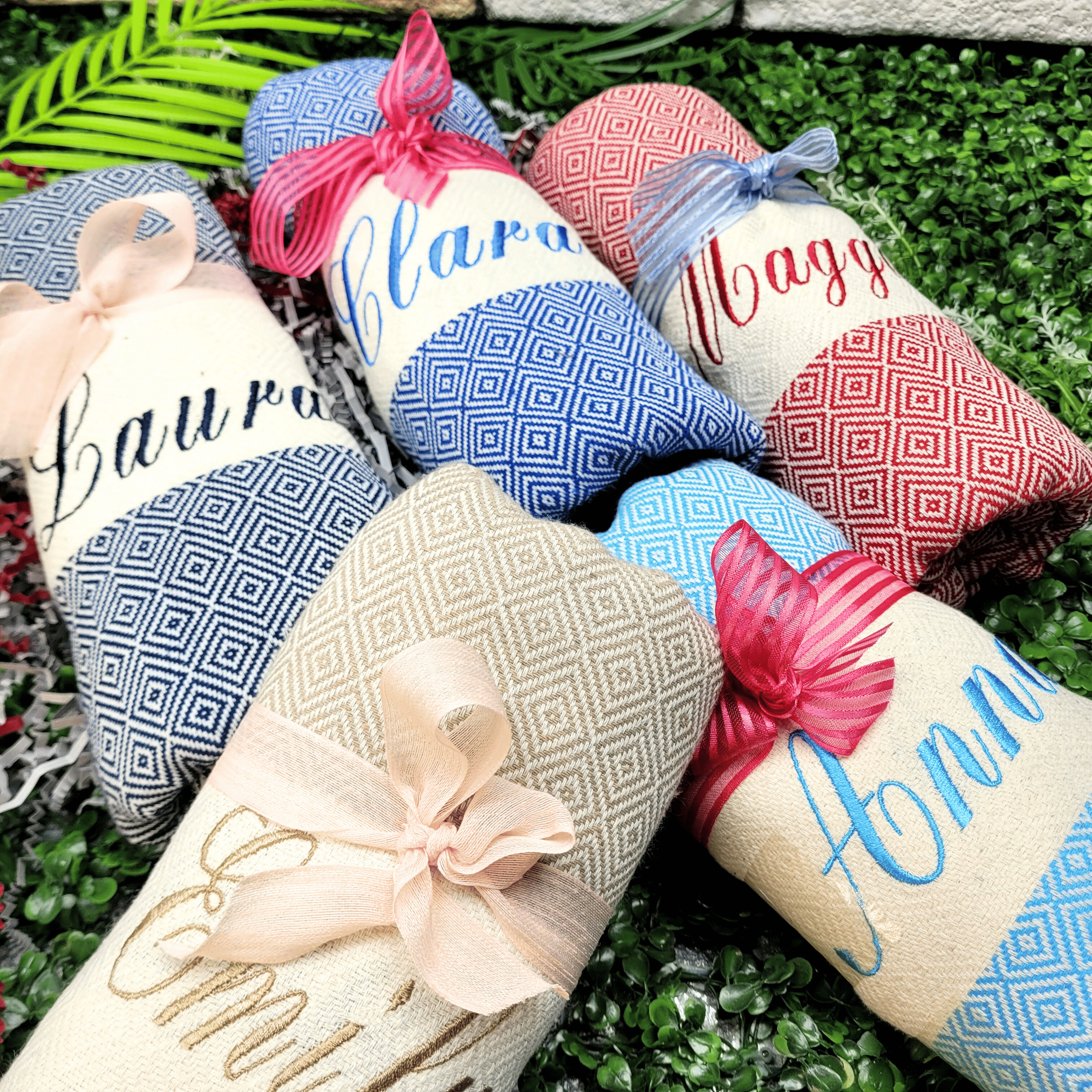 Custom Name Turkish Towels – Personalized Gift for Her, Bridesmaid or Bachelorette Party Favor