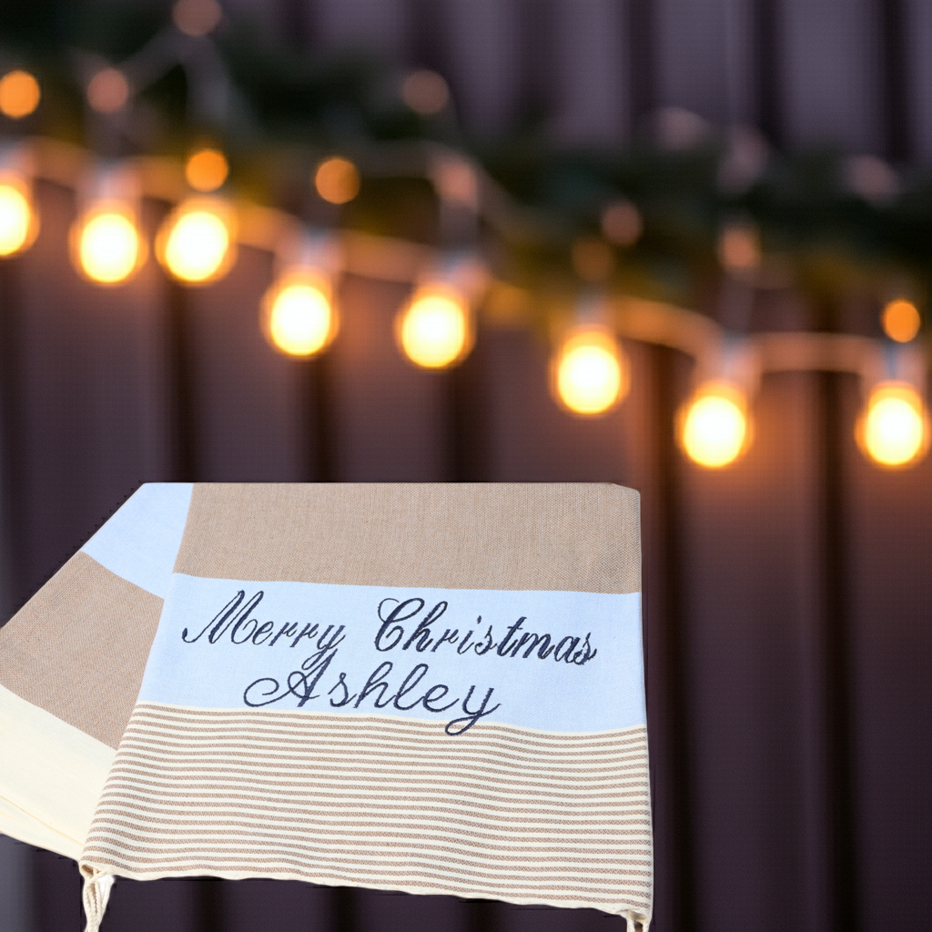 Personalized Gifts: Premium Turkish Cotton Towel – Personalized Embroidery